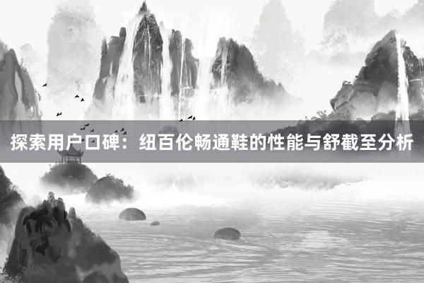 探索用户口碑：纽百伦畅通鞋的性能与舒截至分析