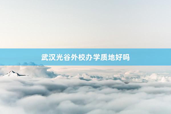 武汉光谷外校办学质地好吗