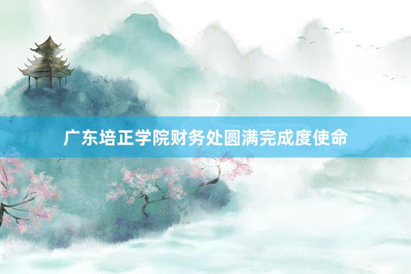 广东培正学院财务处圆满完成度使命